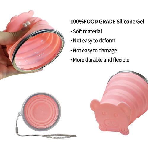 Collapsible Silicone Folding Cup - Lightweight Expandable Drinking Cup - Reusable Portable Mug For Travel, Camping, Hiking, Survival, Picnic, Beach, Holiday, Outdoor Sports