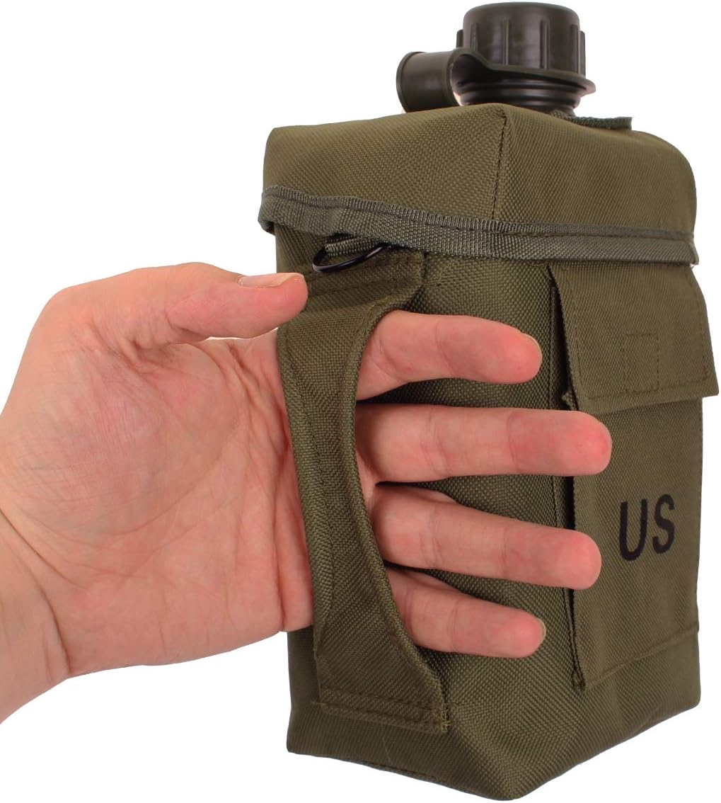 Mil-Tec Olive 2L Patrol Canteen with Cover & Strap - Durable Outdoor Gear