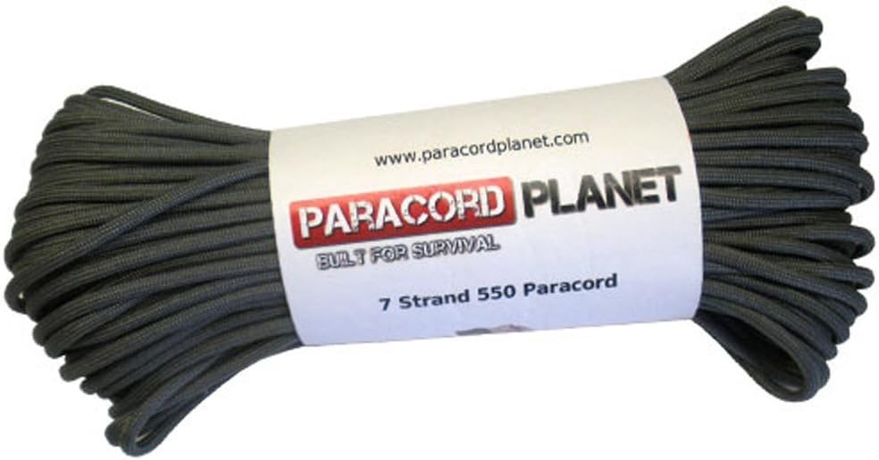 Paracord Planet 550 lb, 50' Foot Hank, Parachute Cord. Also Known as Paracord Rope, Parachute Rope, Utility Cord, Tactical Cord, and Military Cord. USA Made to Provide Durability and Strength.