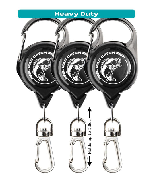 HOOK-EZE Fly Fishing Zinger Retractor for Anglers Vest, Pack of 3 - Fishing Gear and Equipment for Nippers, Forceps, Fly Float Ant, Belt Loops & Backpack