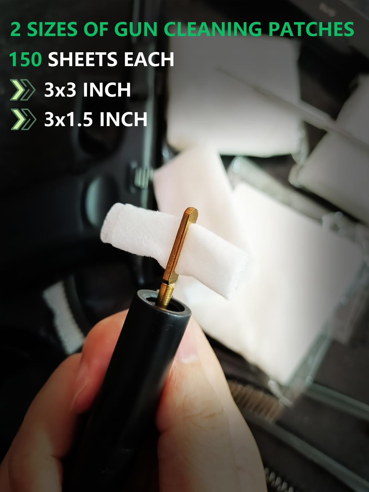 Funryer 505PCS Gun Cleaning Kits, 200PCS 6" Gun Cleaning Swabs and 150PCS 3x3 Gun Cleaning Patches + 150PCS 3x1.5“ Gun Cleaning Patches Lint Free with Gun Cleaning Brushes in Storage Case