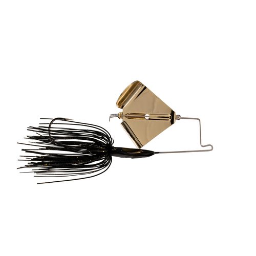 Buckeye Lures Buzzerk Fishing Buzzbait - Head-Knocking Design for Explosive Strikes Skirts & Forage-Mimicking Colors - 3/8 oz, Black w/Gold Blade