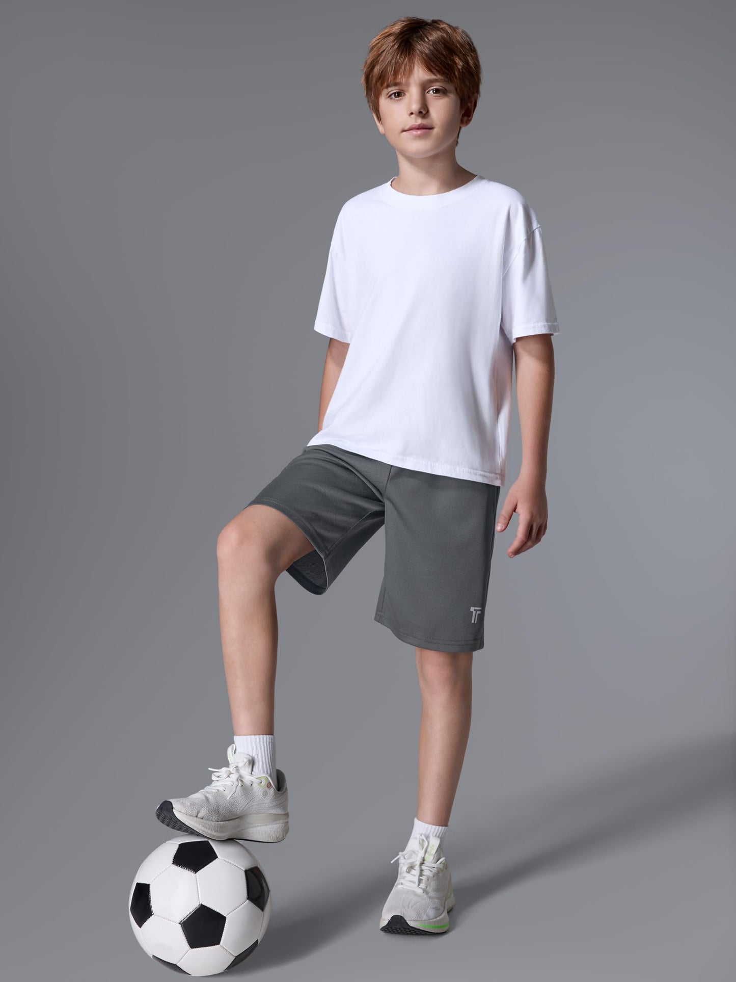 Tuliara 5 Pack Boys Athletic Shorts Mesh Running Shorts Quick Dry for Teen Kids Basketball Soccer Sport, Drawstring Waist Set A M
