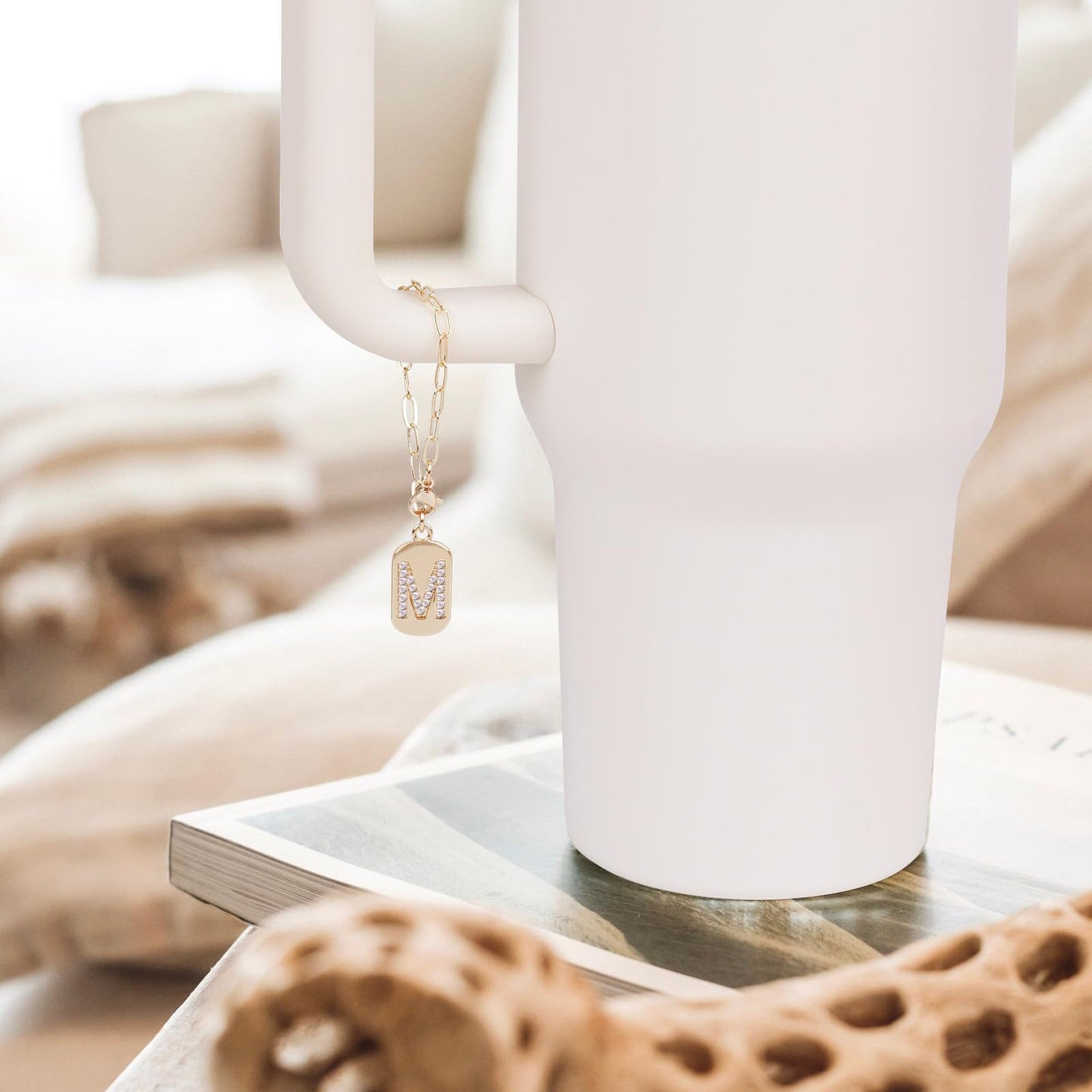 Fosdonge 2Pcs Letter Stanley Cup Accessories, Stanley Charms, Stanley Cup Accessories Name Plate, Elegant and Timeless Accessories for Stanley Tumbler (A)