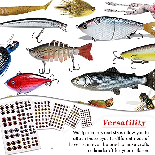 4D / 360pcs Fishing Lure Eyes - Realistic 3D/4D/5D Holographic Epoxy Fish Eyes for Lure Making Kit