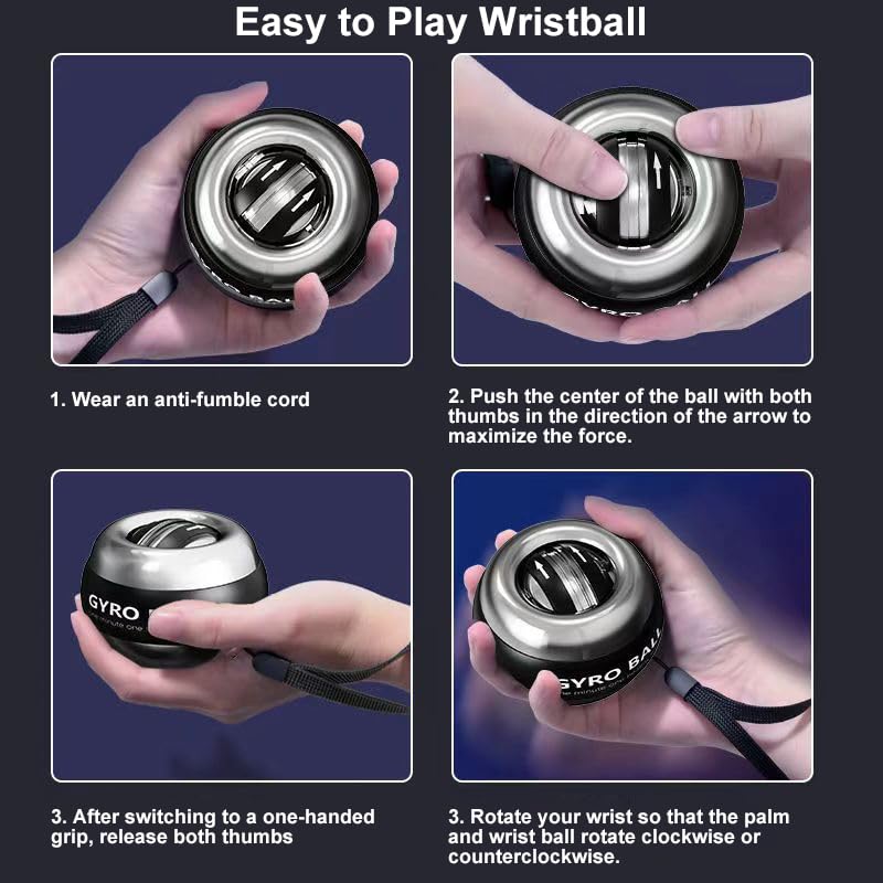 EXBEPE All-Metal Torque Ball and Metal Light-up Gyro Ball Bundle Item