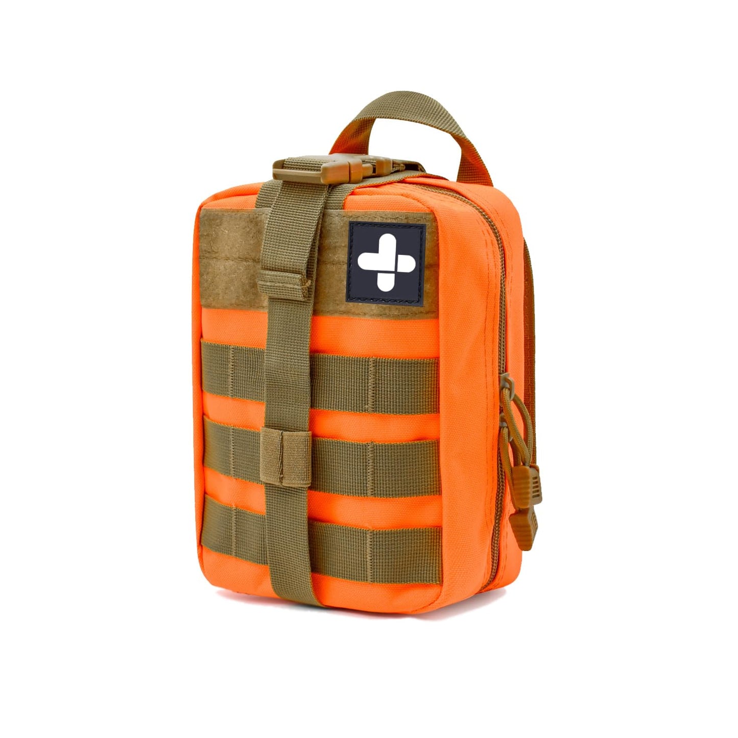 Gogoku First Aid Pouch 1000D Nylon Tactical Molle Tear Away Medical Pouch Empty Utility Pouch for Outdoor Activities Medical Supplies Camping Hiking Travel,Bag Only (Orange)