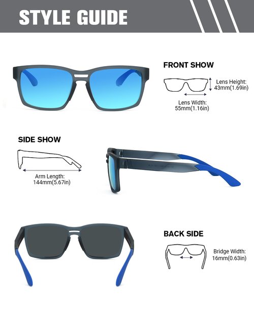 Mose Romano Polarized Sunglasses Men Sylish Sunglasses for Mens UV400 Protection Ideal for Driving Fishing Cycling Running