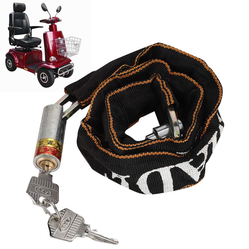 Anti Theft Motorcycle Mobility Scooter Chain Lock, BikeWheelchair Lock Copper Core Non Woven Cloth Cover 80cm Length