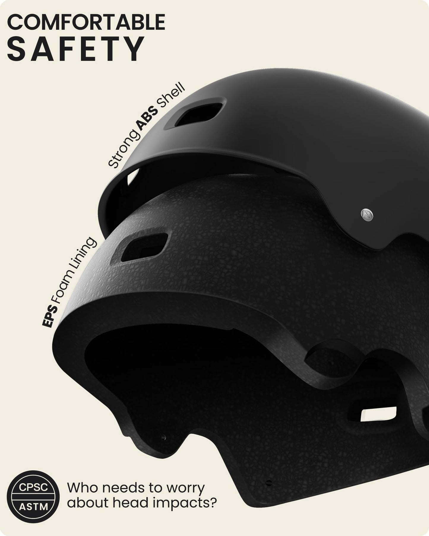 OutdoorMaster Skateboard Cycling Helmet - Two Removable Liners Ventilation Multi-Sport Scooter Roller Skate Inline Skating for Kids, Youth & Adults - S - Black
