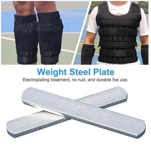 PXRJE Weighted Vest Steel Plates Adjustable Rustproof Strength Training Weight Long Steel Plate w/Round Head for Loading Leg Guards Weighted Vest(Size:8 PCS)