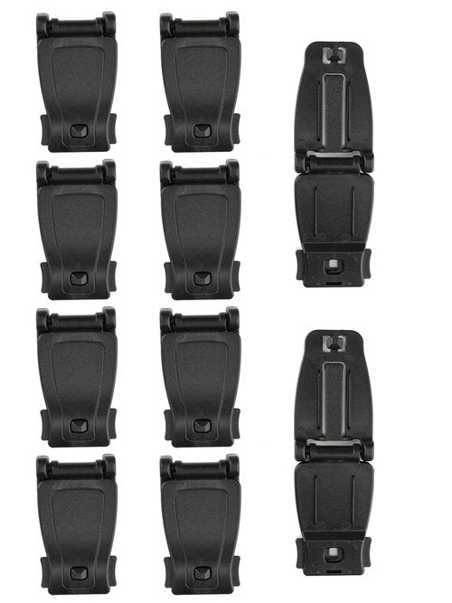 VIPERADE VAB2 10 Pack Multipurpose Molle Clip for 1" Molle Webbing, Web Dominator Buckle, Tactical Molle Strap Management for MOLLE Webbing Attachment Backpacks/Pouch/Bag (Black)