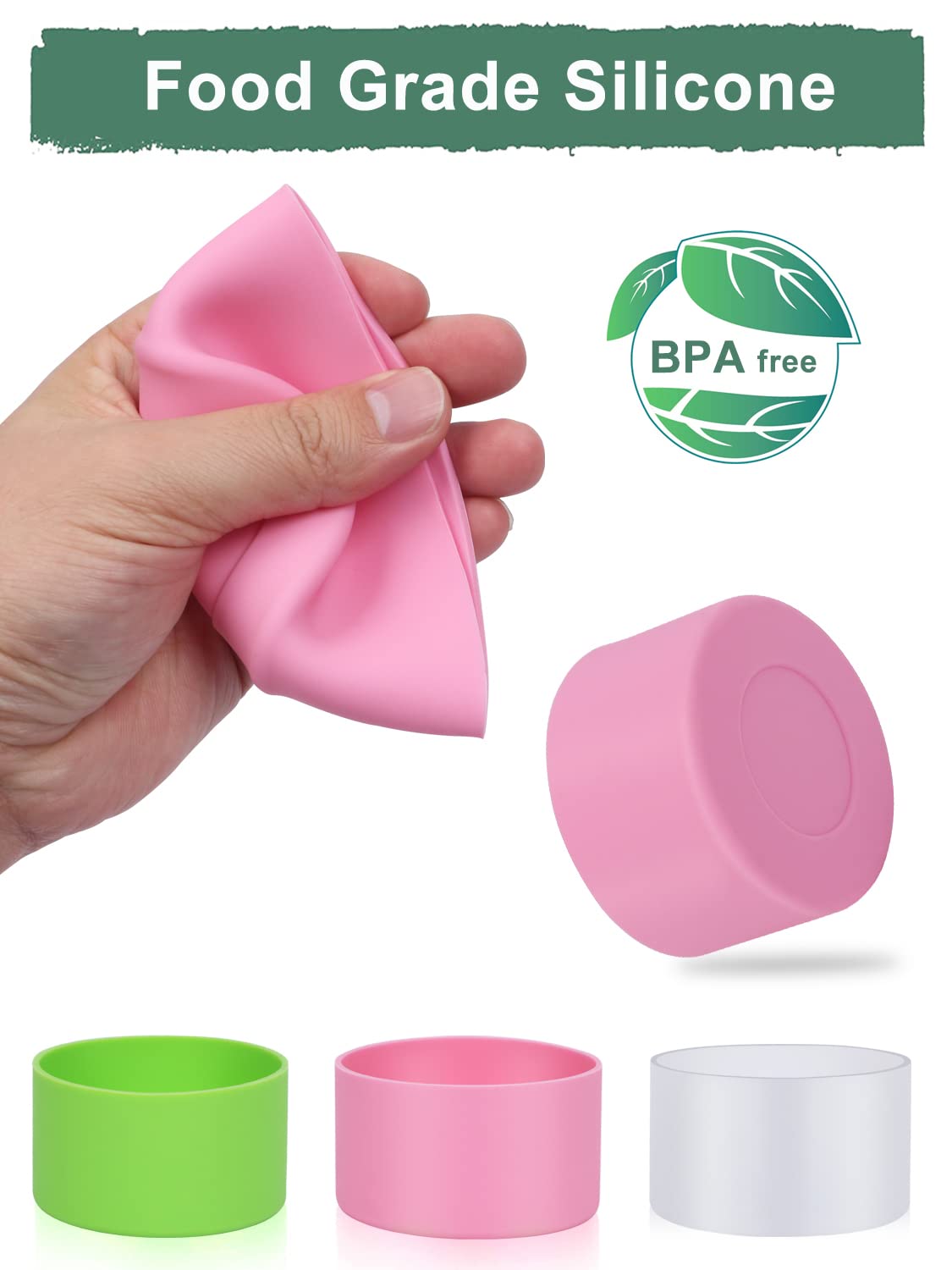 3 Pcs Silicone Bumper Boot for Stanley Quencher Adventure 40oz & IceFlow 20oz, Reduces Noise, Protective Bottle Bottom Sleeve Cover