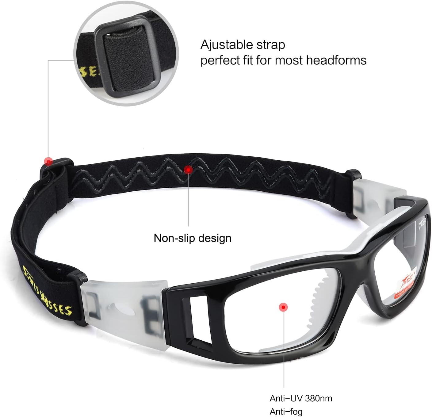 PELLOR Sports Goggles Eyewear Safety Protective Glasses for Soccer Basketball Motorcycle Outdoor Sports