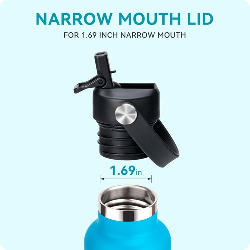 Soledea 2 PACK Straw Lid fits Hydro Flask Standard Mouth, Replacement Lid Compatible with Hydro Flask Standard Mouth & Iron Flask, Sports Flex Cap Water Bottle Accessories Replacement Top