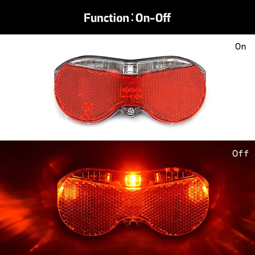 Vincita Rear Carrier Light 3 Super Bright Red LED, Quick-Release with Batteries for Bicycles & Bikes