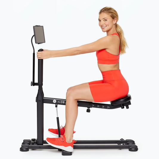 The DB Method Squat Machine with Phone Mount, Workout Equipment for Home Gym, Exercise Leg and Glutes, Low Impact Lower Body Fitness Workouts, Training for Total-Body, Easy Setup, Foldable for Storage