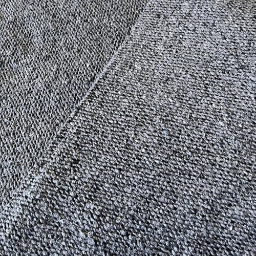 Charcoal Mexican Yoga Blanket - Large Handwoven Cotton Blend Throw for Yoga, Beach, Camping, Home