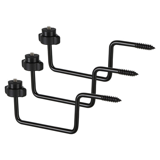 Aifiuroo 3 Pack Trail Camera Mount, 360 Swivel Adjustable Durable Steel Construction Camera Tree Mount Screw in Holder for Hunting, Excellent Material and Easy to Install