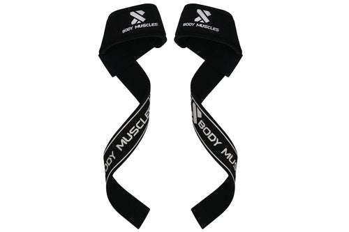 Lifting Straps - Wrist Straps for Weightlifting - Gym Straps with Padded Neoprene for Power Lifting, Bodybuilding, Strength Training & Fitness Workout - Deadlift Straps for Men (Black)