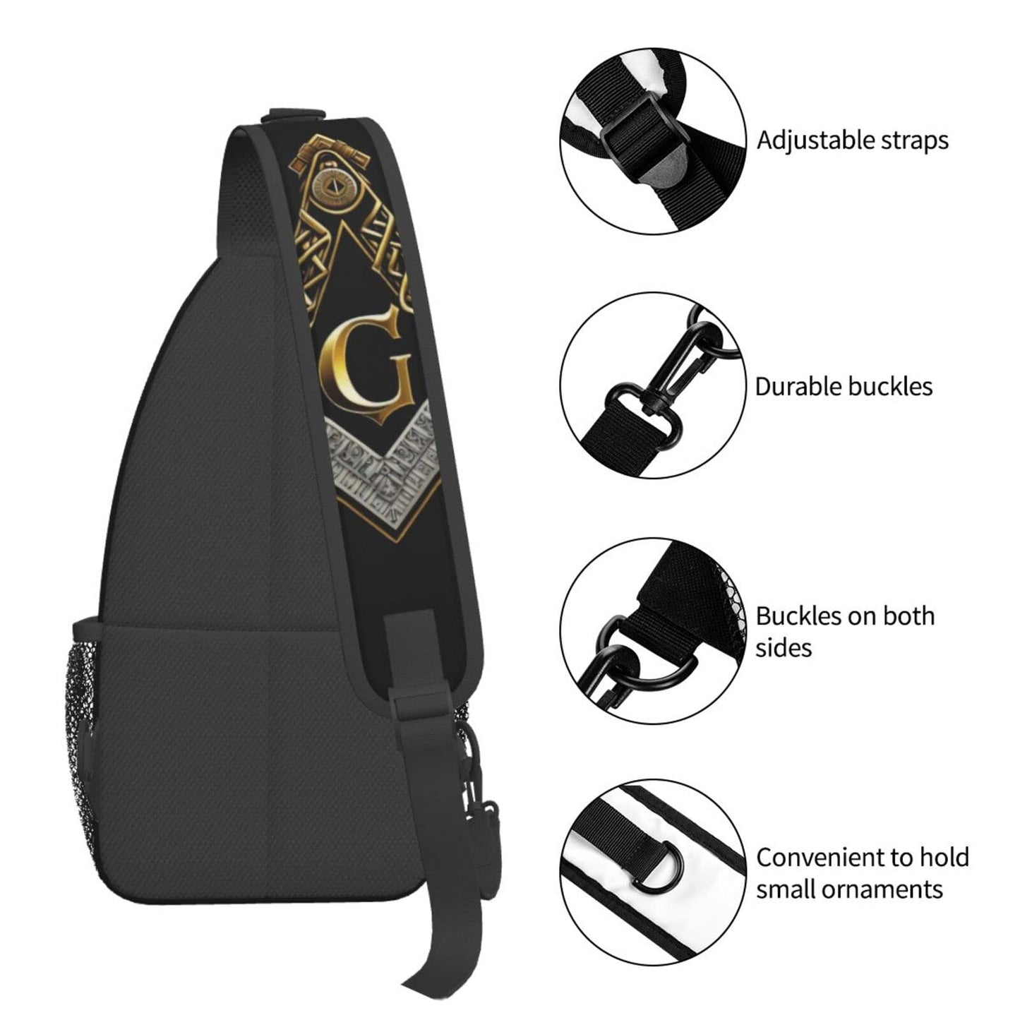 FYCFSLMY Master Mason Masonic Outdoor Cross-body Shoulder Bag, Unisex Backpack For Women Men Young Hiking Travel