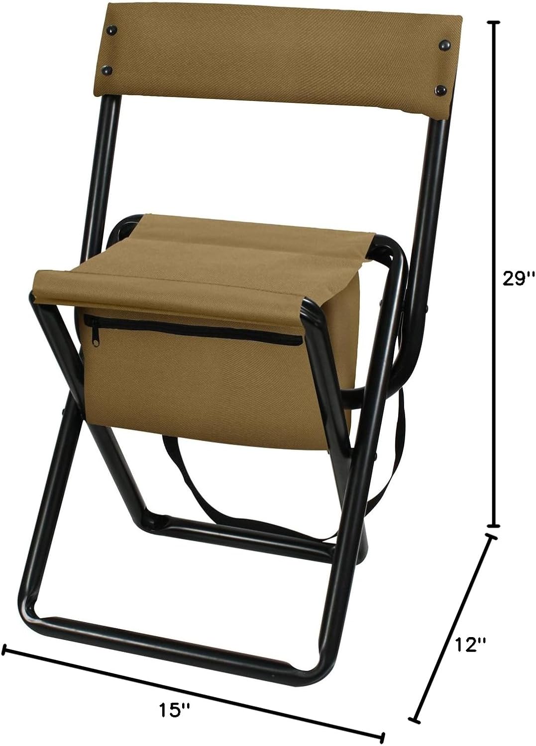 Rothco Deluxe Folding Stool with Pouch, Coyote Brown
