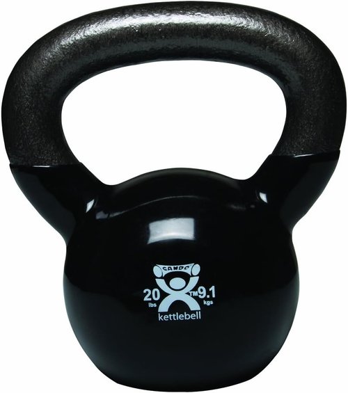 CanDo Vinyl-Coated Kettlebell, Red, 7.5 Pound