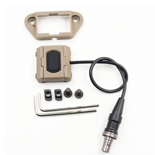 Weapon Light Pressure Switch for M300 M600 ST07 Scout Light Tape Switch Assembly, with 20mm Picatinny Rail Mount and Mlok/Keymod Mount. (SF Plug-Tan)