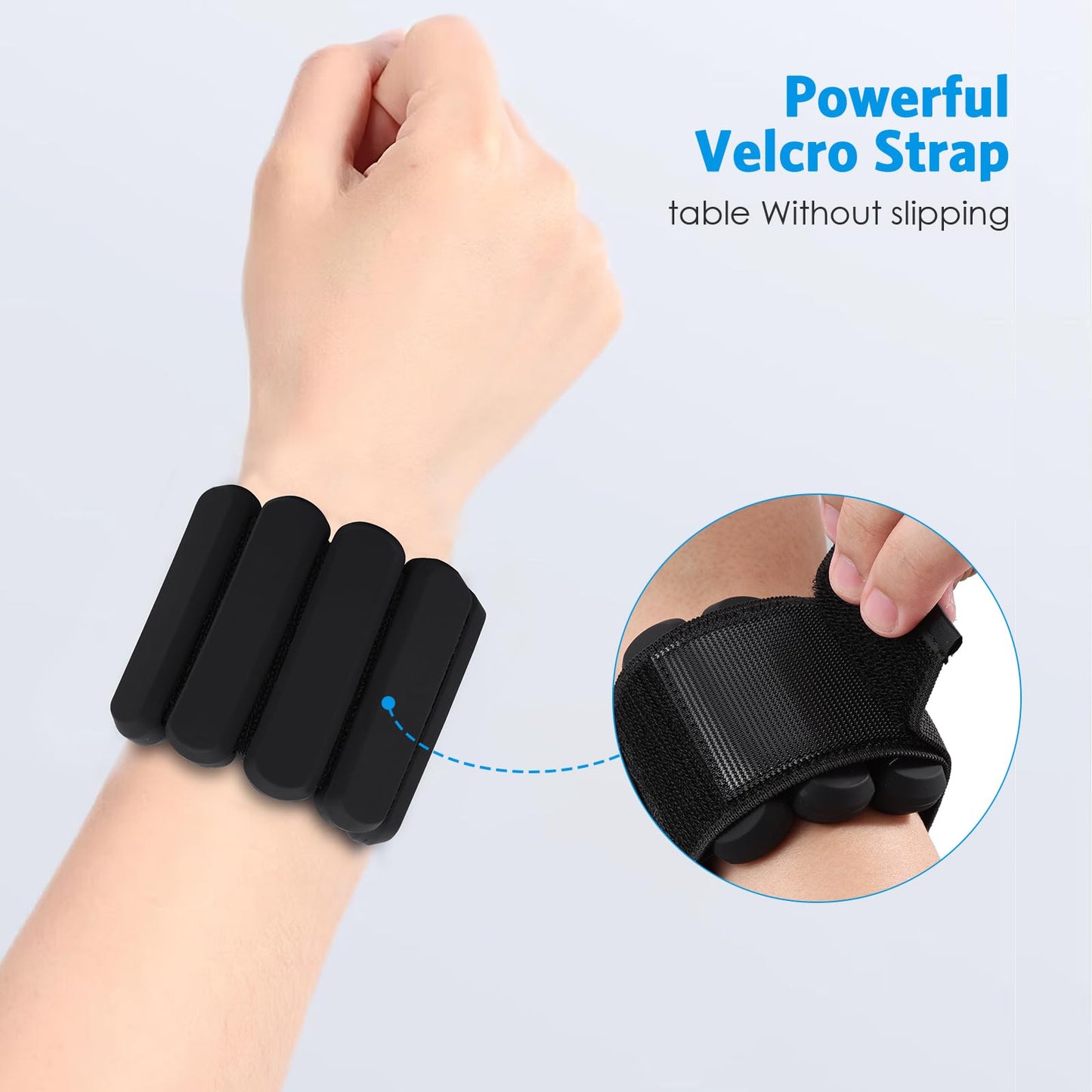 AMIR Wrist Weights, Adjustable Ankle Weights For Women, Waterproof Leg Strength Training Wrist For Yoga Running Swimming Pilates (1Pair, 1 lb Each)