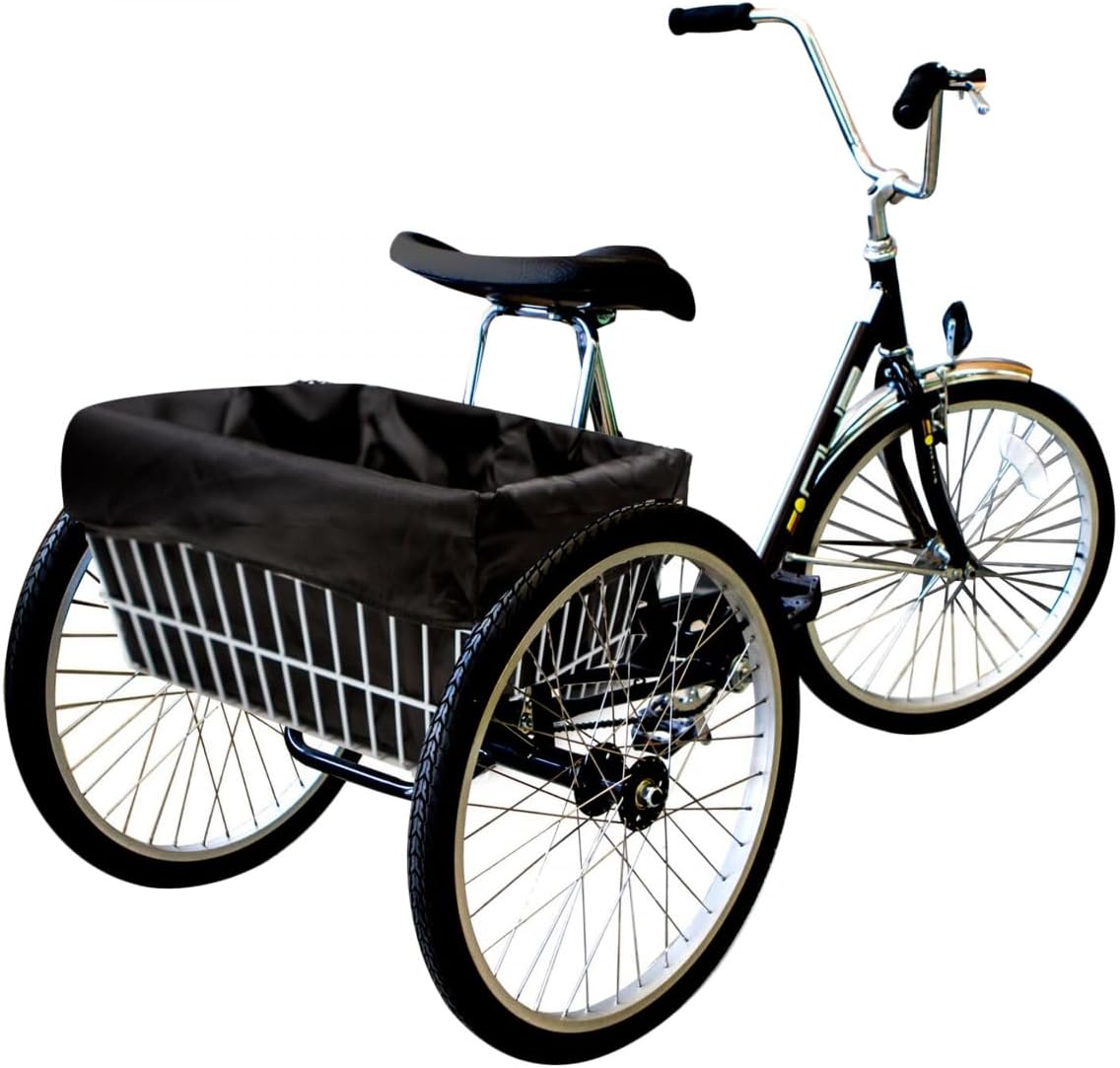 Adult Trike Bicycle Basket Liner, Large Bike Basket Liner, Extra Large Trike Only Rear Basket Liner