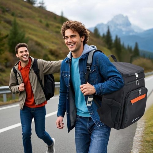 Terrete Cooler Backpack, 30 Cans Backpack Coolers Insulated Leak Proof, Large Double Deck Cooler Backpack for Travel, Camping, Picnic - Black