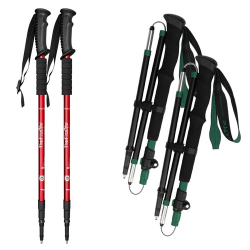 TheFitLife Anti Shock Trekking Poles + Folding Poles Aluminum