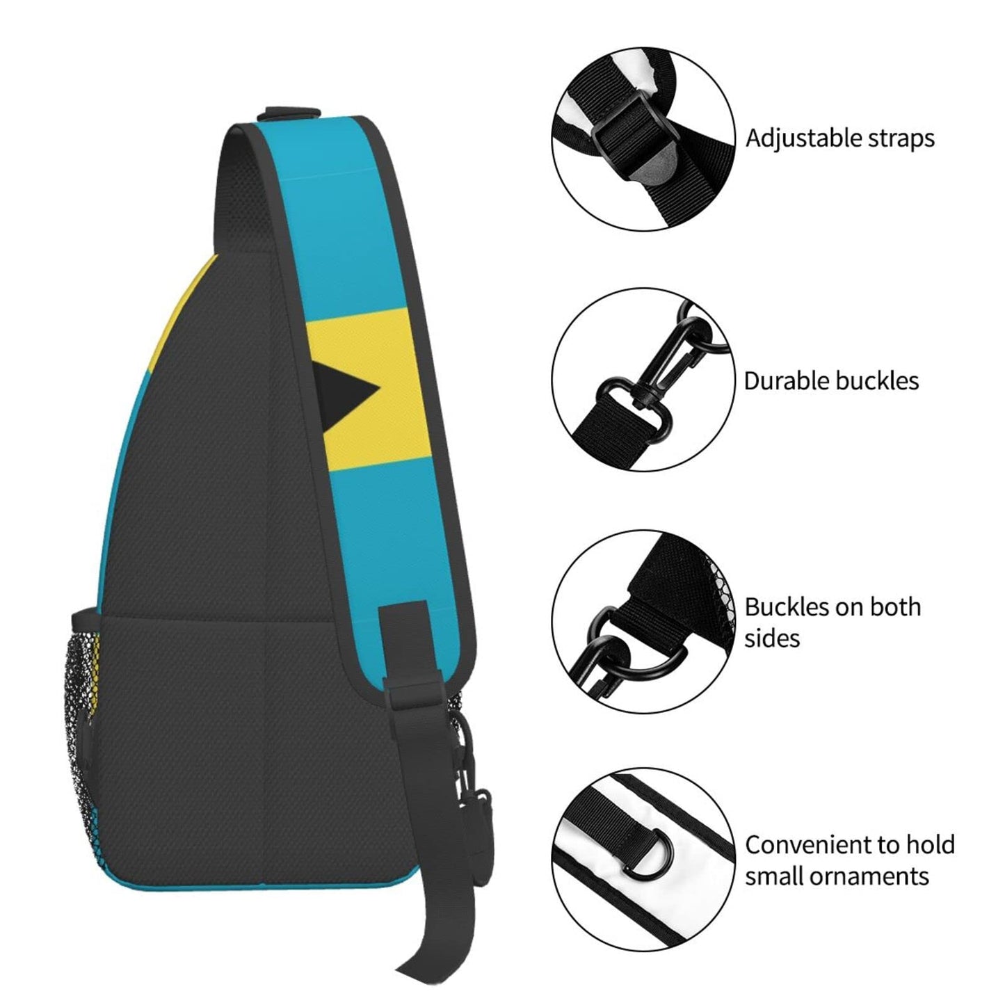 FYCFSLMY Bahamas Flag Outdoor Cross-body Shoulder Bag, Unisex Backpack For Women Men Young Hiking Travel