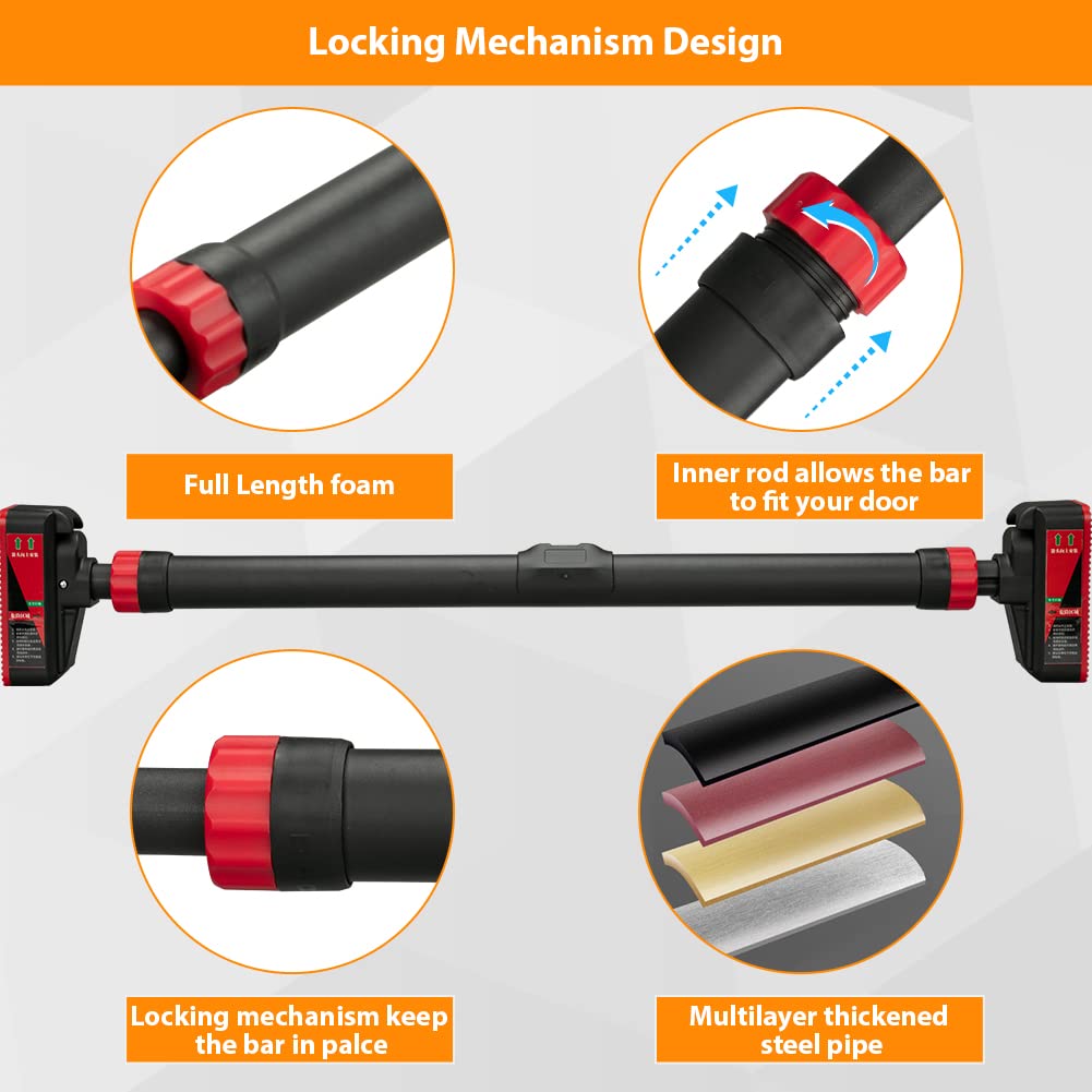 GarveeLife Adjustable Pull Up Bar - Strength Training Doorway Pull-Up Bar, Max Load 440 Lbs