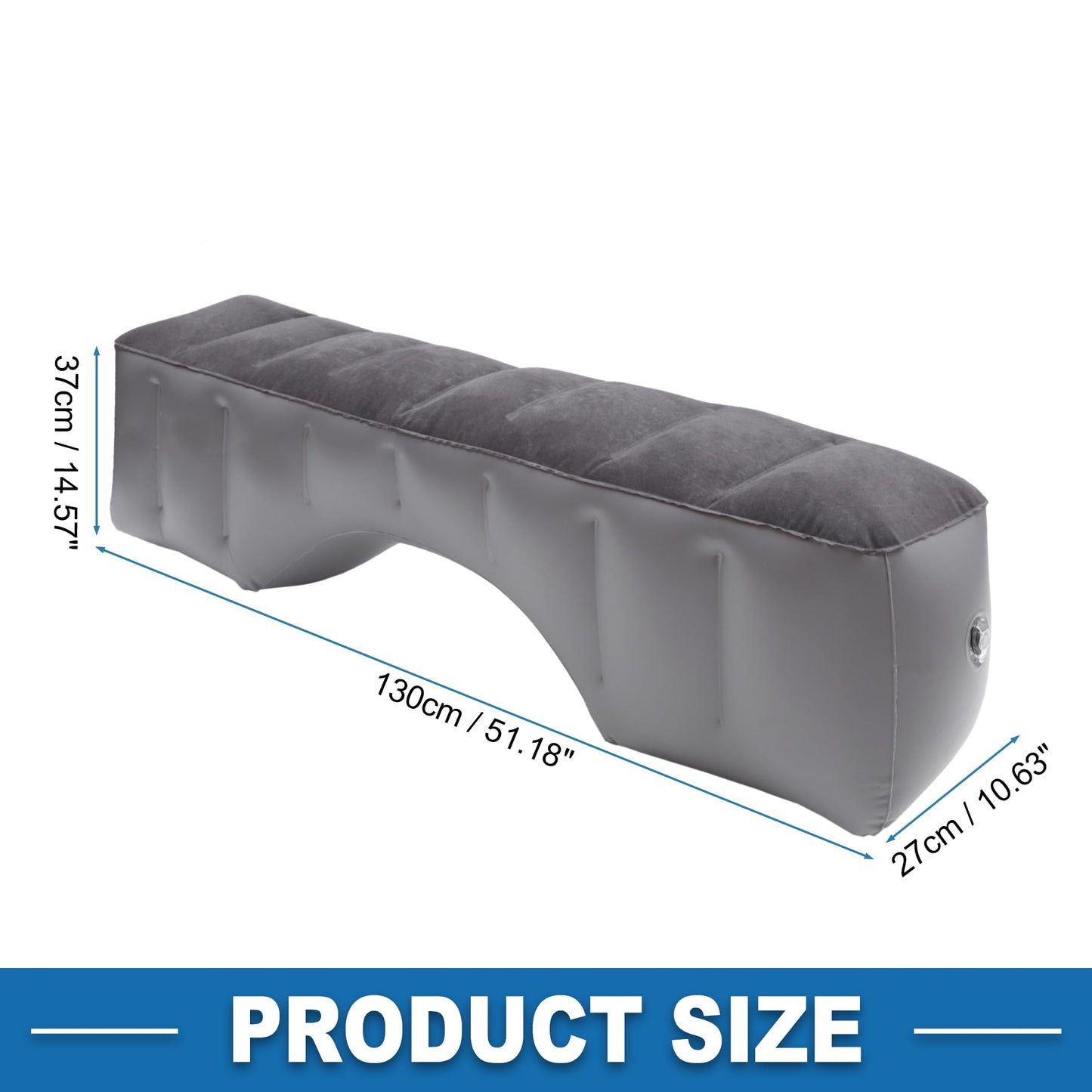 A ABSOPRO Car Mattress Sleeping Mat Comfortable Rear Seat Air Bed Gap Pad for Napping Travel Gray