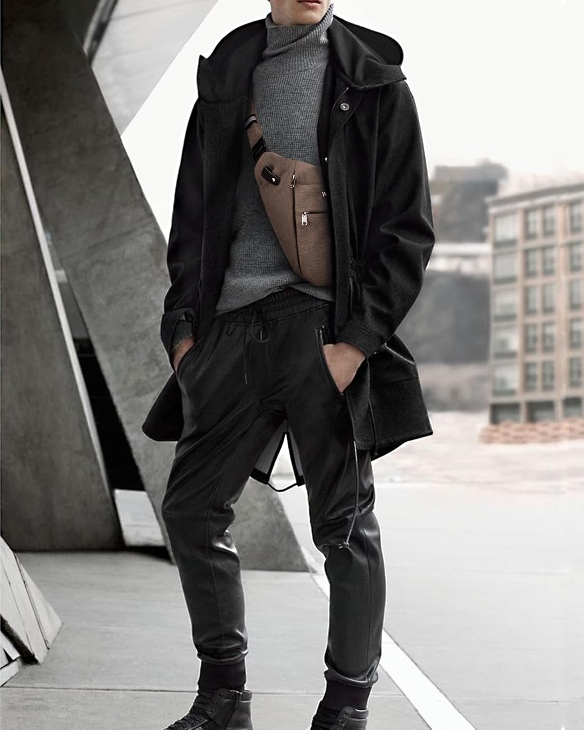 WATERFLY Sling Crossbody Chest Bag: Slim Anti-Theft Cross Body Bag Over Shoulder Backpack Stealth Side Pack Man Woman