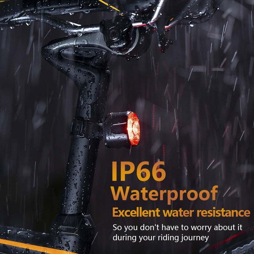 Smart Sensing Bike Taillight, Bicycle Brake Sensing Rear Light, USB Rechargeable IP66 Waterproof, 6 Modes Bright Red LED, Suitable for MTB, Jogging, Kids, Backpacks, and Seniors