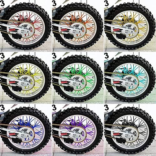 36 pcs Wheel Rim Spoke Covers, Keenso Motocross Rims Off Road Guard Wraps Kit Motorcycle Covers Wrap Decor Protector For Universal Motocross Dirt Bike(Green)