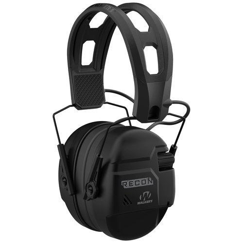 Walker's Recon Digital Muffs - Durable IPX4 Weather-Resistant HD Speakers Hunting Range Shooting Hearing Protection Electronic Muffs, 3.5mm Audio Jack, 2 AAA Batteries Included, Black