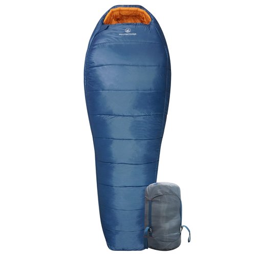 Mountainlodge 3-4 Seasons Blue Shingle Sleeping Bag 15℉ with Inner Pocket for Adult,Perfect for Backpacking,Traveling and Hiking,Including Free Compression Stuff Sack. (Right)