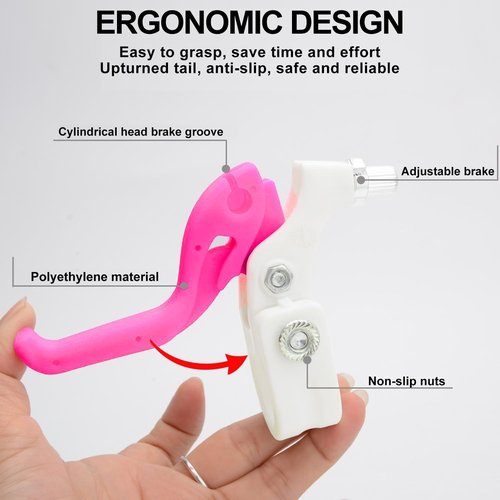 Children Bicycle Brake Lever Handlebar Brakes Bike Brake Lever Bike Grips Set Handlebar Grips for Children Bike (Light Pink(Brake levers+Grips Set))