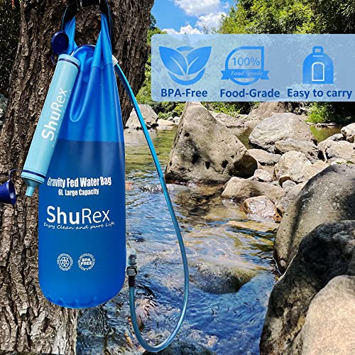 6L Gravity Water Filter System with Adjustable Tree Strap - Double Filter
