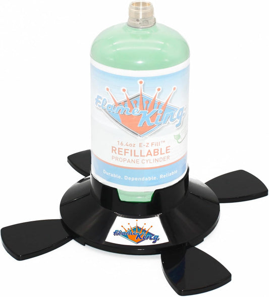 Flame King YSN1LBB Propane Base for 1LB and 1/2LB Propane Canisters for Safety and Stability