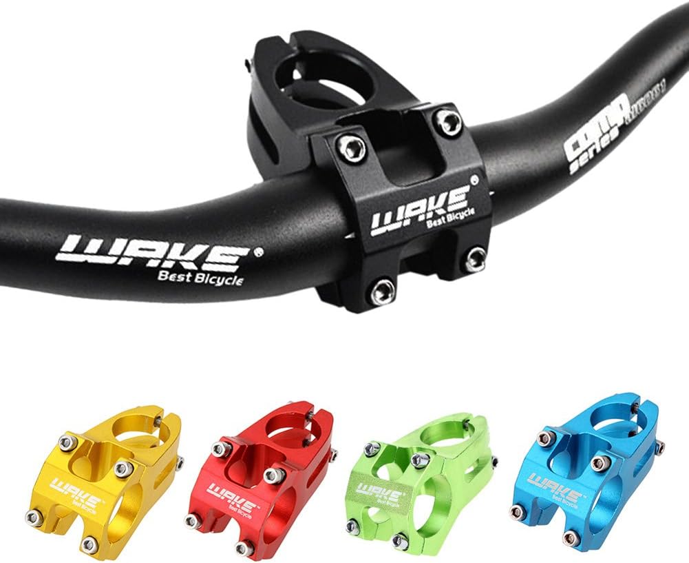 31.8 Stem 45mm Bike Stem Wake Mountain Bike Stem Short Handlebar Stem for Most Bicycle, Road Bike, MTB, BMX, Fixie Gear, Cycling (Aluminum Alloy, Black Blue Gold Red)