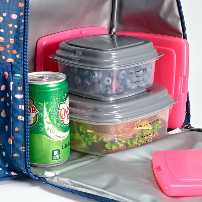Cool Coolers by Fit + Fresh, Reusable & Long-Lasting Slim Ice Packs, Cold Packs for Cooler, Flat ice Packs for Lunch Bags. Cooler Accessories for Lunchboxes, Camping, Beach, Lunch, & Work, 12PK, Pink