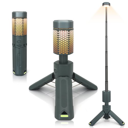 Telescopic Camping Lights,Portable Camping Lantern with Storage Bag,10500mAh Rechargeable Outdoor Adventure Emergency Light,Waterproof LED Work Lights with Magnetic (Gray)