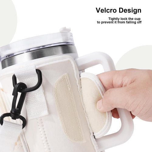 Miruchertter Water Bottle Carrier Bag With Phone Pocket for 40/30 oz Stanley Cup - Sling Holder Pouch With Adjustable Strap for Accessories