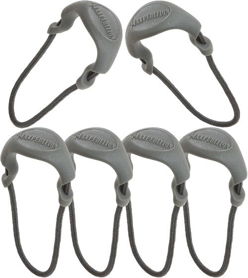 MAXPEDITION Positive Grip Zipper Pulls (Small, Gray) Pack of 6, Zipper Pull Replacement for Tactical Backpack, EDC Pouch, Bug Out Bag & Luggage, Sling Pull Tab, PZSGRY