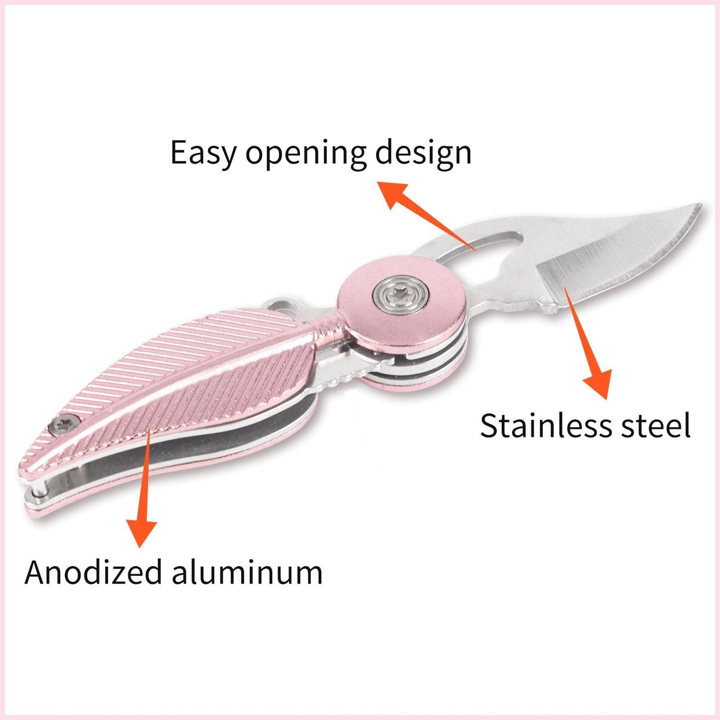 SWBIYING Pocket Knives & Folding Knives,Small Pocket Knife,Mini Pocket Knife for Women with Chain,Edc Knife,Cool Knives,Cool Gadgets,Cute Key Accessories(Pink)