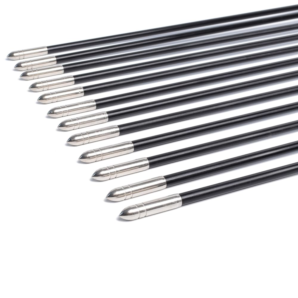 Fiberglass Arrows Archery 28 Inch Target Shooting Practice Safetyglass with Blue and White Vane for Recurve Bows Suitable for Youth Children Woman Beginner 6 PCS